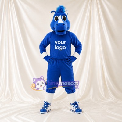 Blue Horse Mascot Costume Full Body for Adults Sports Events