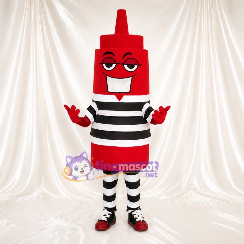Ketchup Bottle Mascot Costume Full Body for Adults Food Events