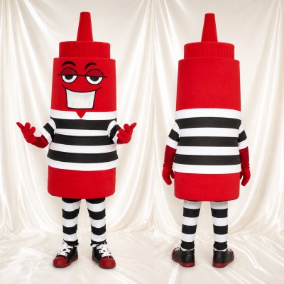 Ketchup Bottle Mascot Costume Full Body for Adults Food Events