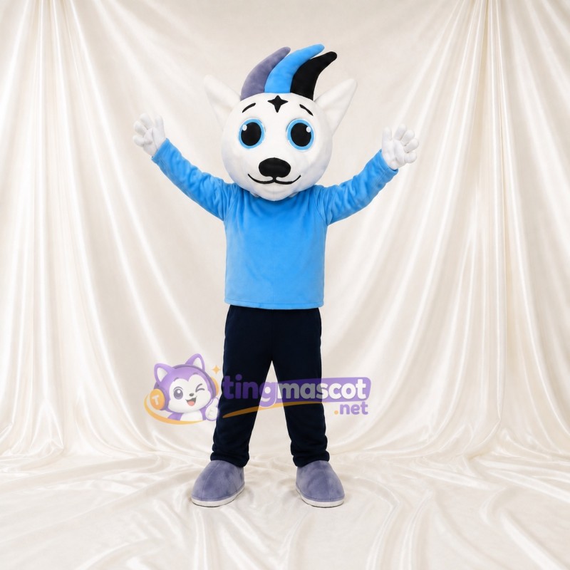 White Dog Mascot Costume Full Body for Adults Sports Events