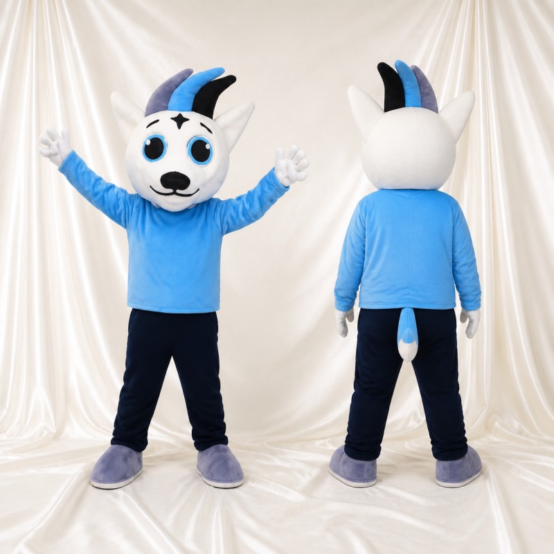 White Dog Mascot Costume Full Body for Adults Sports Events