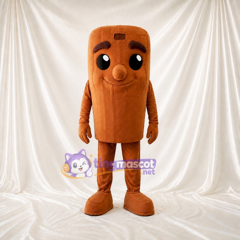 Wooden Block Mascot Costume Full Body for Adults Promotions