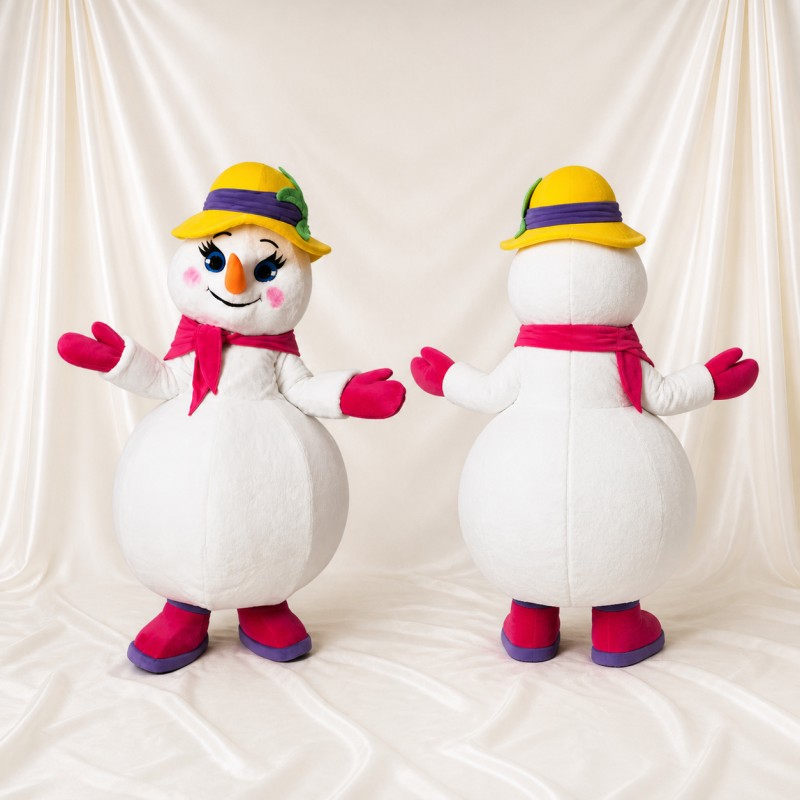 Bonhomme de Neige Costume de mascotte intégral pour adultes Noël
