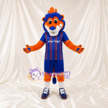 Costume de mascotte lion orange intégral pour adultes – événements sportifs