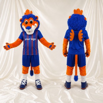 Costume de mascotte lion orange intégral pour adultes – événements sportifs