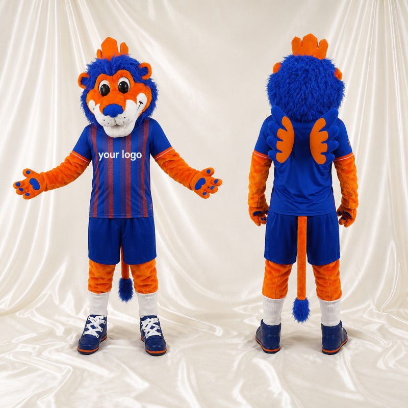 Costume de mascotte lion orange intégral pour adultes – événements sportifs