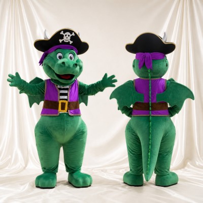 Costume de mascotte tricératops pirate intégral pour adultes – événements de scène