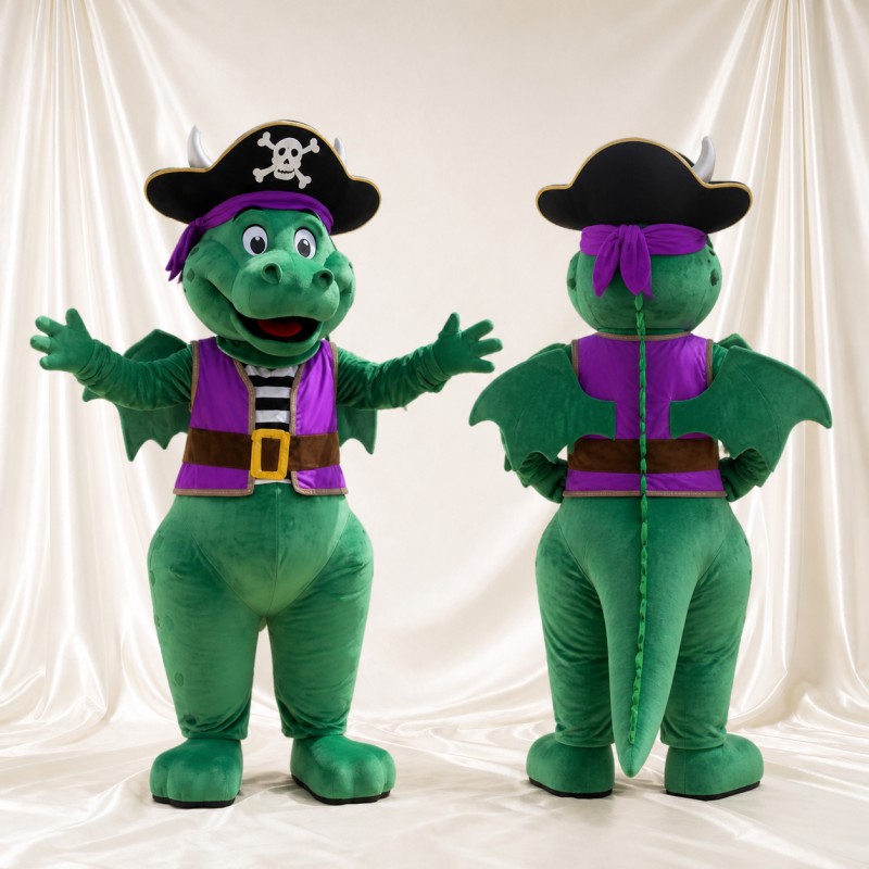 Costume de mascotte tricératops pirate intégral pour adultes – événements de scène