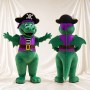 Costume de mascotte tricératops pirate intégral pour adultes – événements de scène