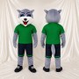 Grau-Wolf Ganzkörper-Maskottchenkostüm für Erwachsene – Sportveranstaltungen