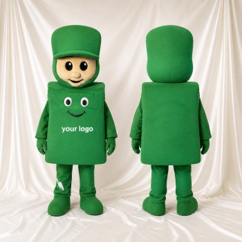 Block Worker Mascot Costume Full Body for Adults Trade Shows