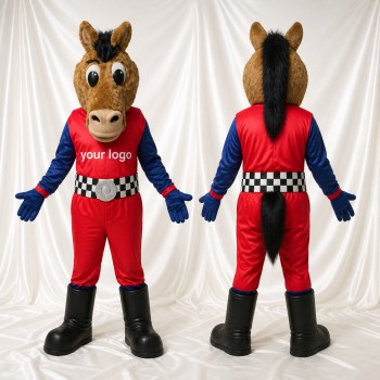 Cheval de course Costume de mascotte intégral pour adultes Événements sportifs