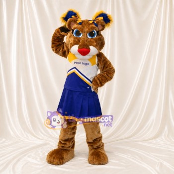 Costume de mascotte lion cheerleader intégral pour adultes – événements sportifs