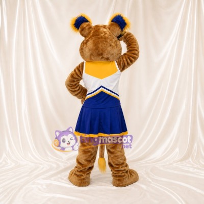 Costume de mascotte lion cheerleader intégral pour adultes – événements sportifs