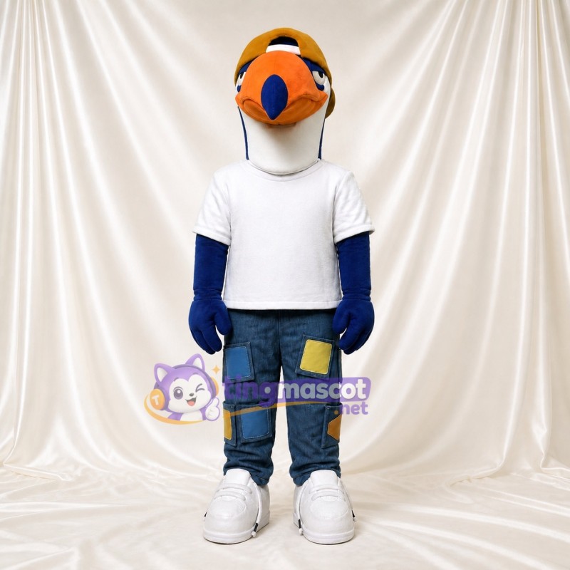Orange Toucan Mascot Costume Full Body for Adults School Events