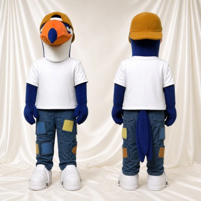 Orange Toucan Mascot Costume Full Body for Adults School Events