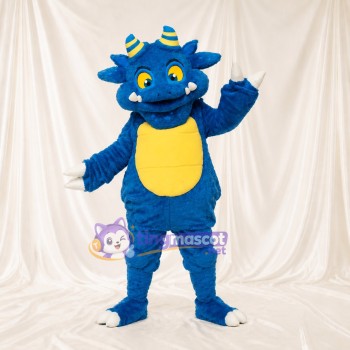 Blue Dragon Mascot Costume Full Body for Adults Sports Events