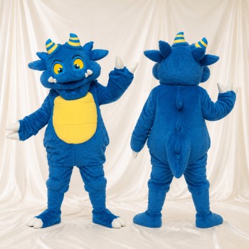 Blue Dragon Mascot Costume Full Body for Adults Sports Events
