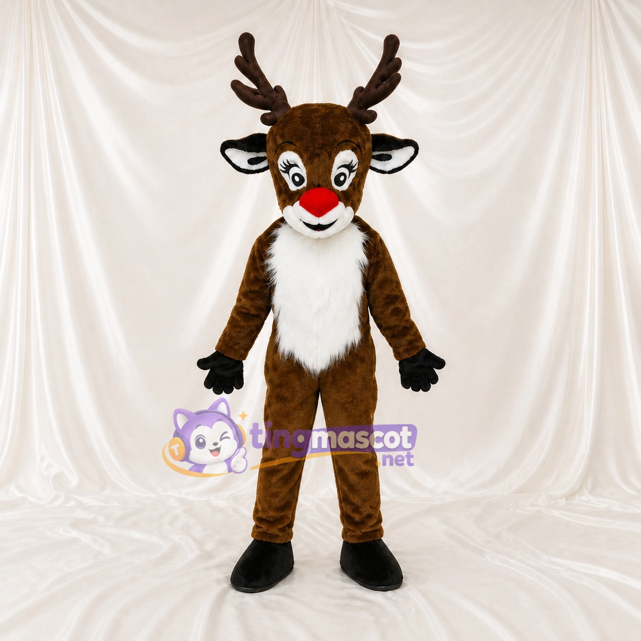 Braunes Rentier Maskottchenkostüm Ganzkörper für Erwachsene Weihnachten Braunes Rentier Maskottchenkostüm Ganzkörper für Erwachsene Weihnachten