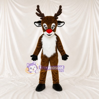 Brown Reindeer Mascot Costume Full Body for Adults Christmas
