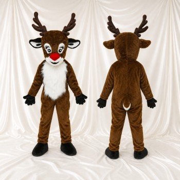 Brown Reindeer Mascot Costume Full Body for Adults Christmas