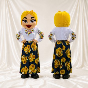 Femme Folk Costume de mascotte intégral pour adultes Événements de scène
