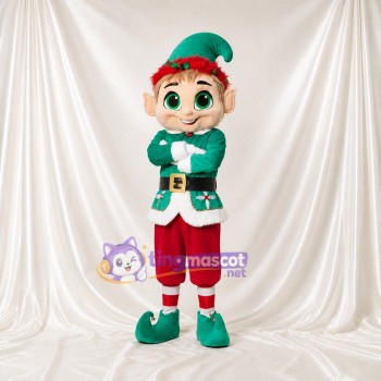 Christmas Elf Mascot Costume Full Body for Adults Christmas
