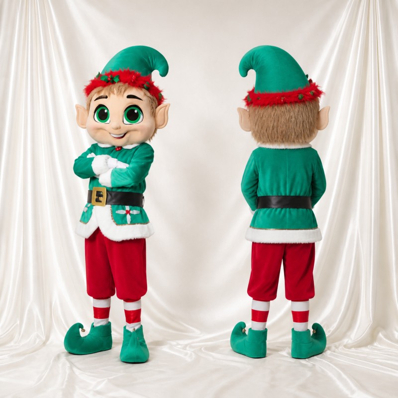 Christmas Elf Mascot Costume Full Body for Adults Christmas