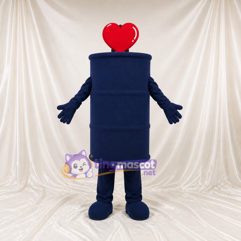 Heart Cylinder Mascot Costume Full Body for Adults Charity Events