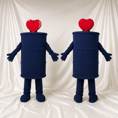 Heart Cylinder Mascot Costume Full Body for Adults Charity Events