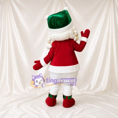 Bonhomme de neige blanc Costume de mascotte intégral pour adultes Noël