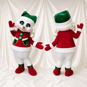 Bonhomme de neige blanc Costume de mascotte intégral pour adultes Noël