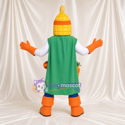 Corn Superhero Mascot Costume Full Body for Adults Food Events