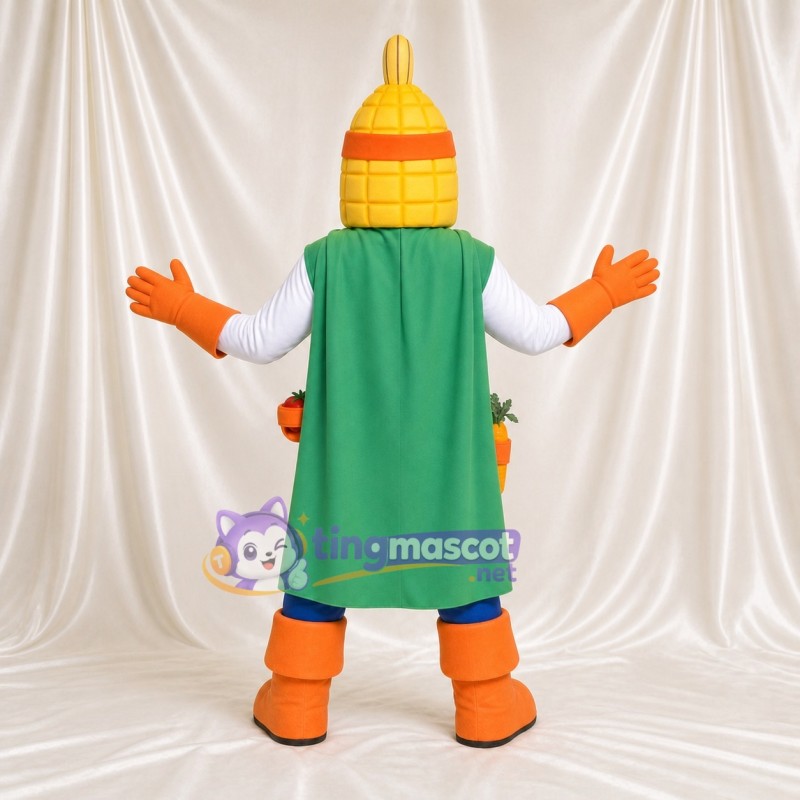 Corn Superhero Mascot Costume Full Body for Adults Food Events
