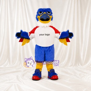 Blue Eagle Mascot Costume Full Body for Adults Sports Events