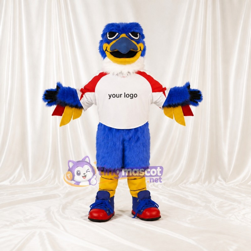 Blue Eagle Mascot Costume Full Body for Adults Sports Events