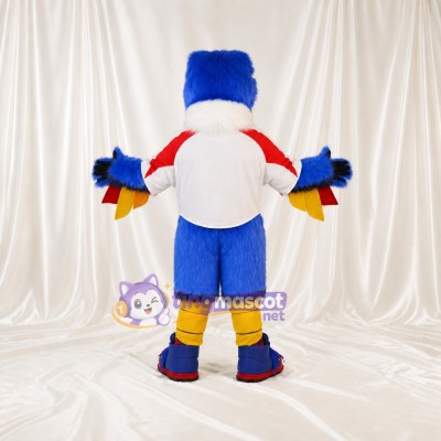 Blue Eagle Mascot Costume Full Body for Adults Sports Events