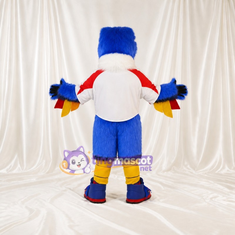 Blue Eagle Mascot Costume Full Body for Adults Sports Events