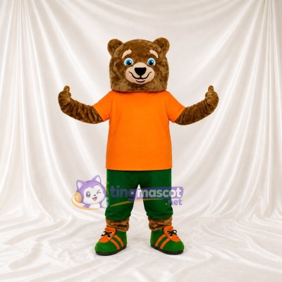 Brown Bear Mascot Costume Full Body for Adults Sports Events