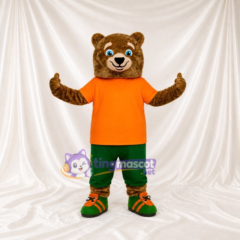 Brown Bear Mascot Costume Full Body for Adults Sports Events