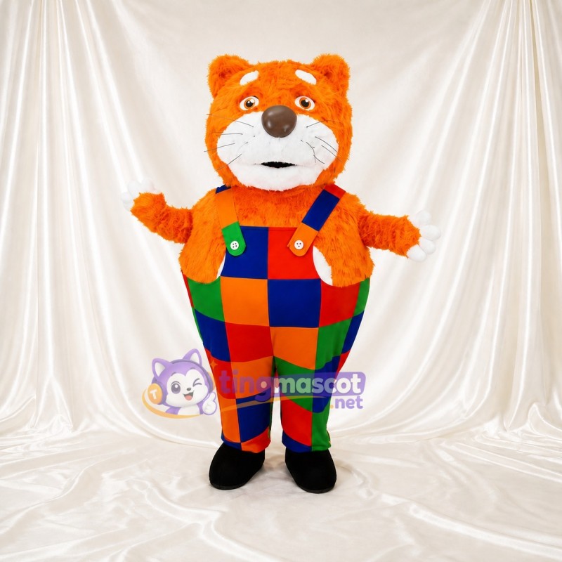 Orange Cat Mascot Costume Full Body for Adults School Events