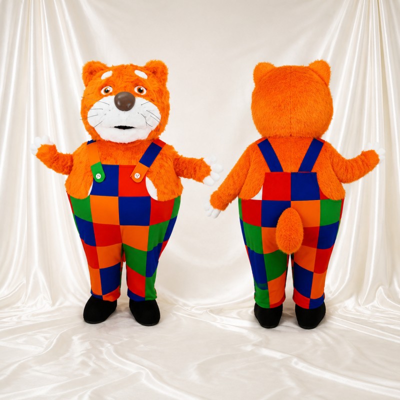Orange Cat Mascot Costume Full Body for Adults School Events