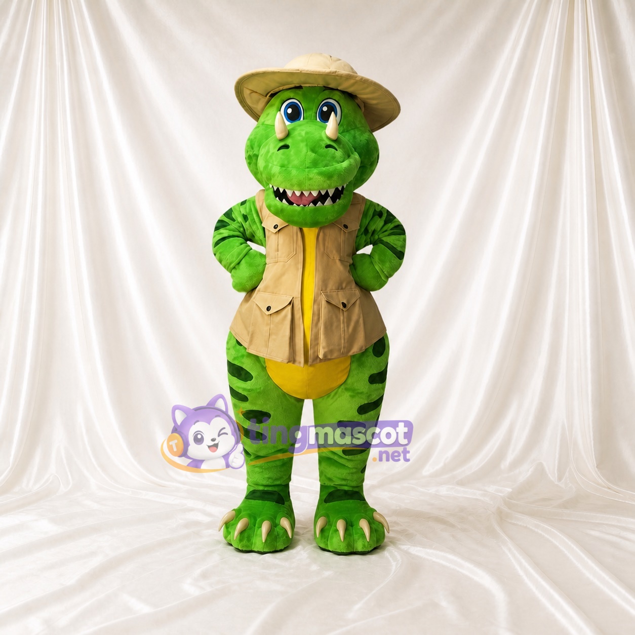 Costume de mascotte tricératops intégral pour adultes – zoos Costume de mascotte tricératops intégral pour adultes – zoos