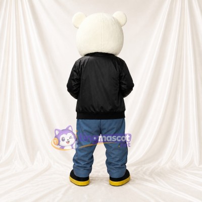 White Bear Mascot Costume Full Body for Adults School Events