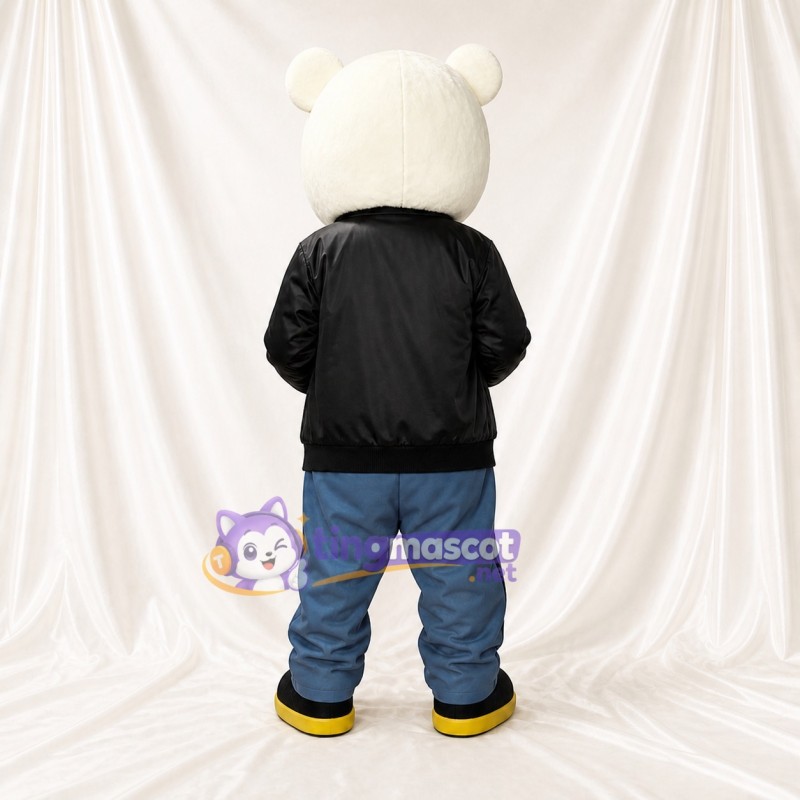 White Bear Mascot Costume Full Body for Adults School Events
