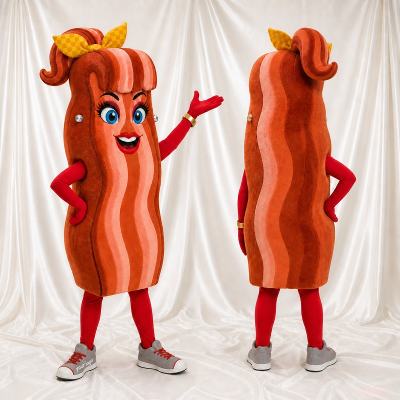 Bacon Strip Mascot Costume Full Body for Adults Food Events
