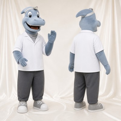 Gray Shark Mascot Costume Full Body for Adults Aquariums