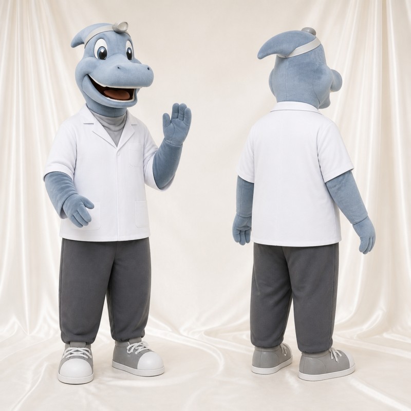 Gray Shark Mascot Costume Full Body for Adults Aquariums