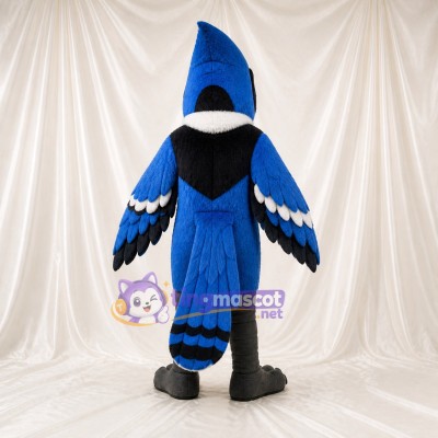 Bleu Blanc et Noir Geai Bleu Costume de mascotte intégral pour adultes Événements sportifs