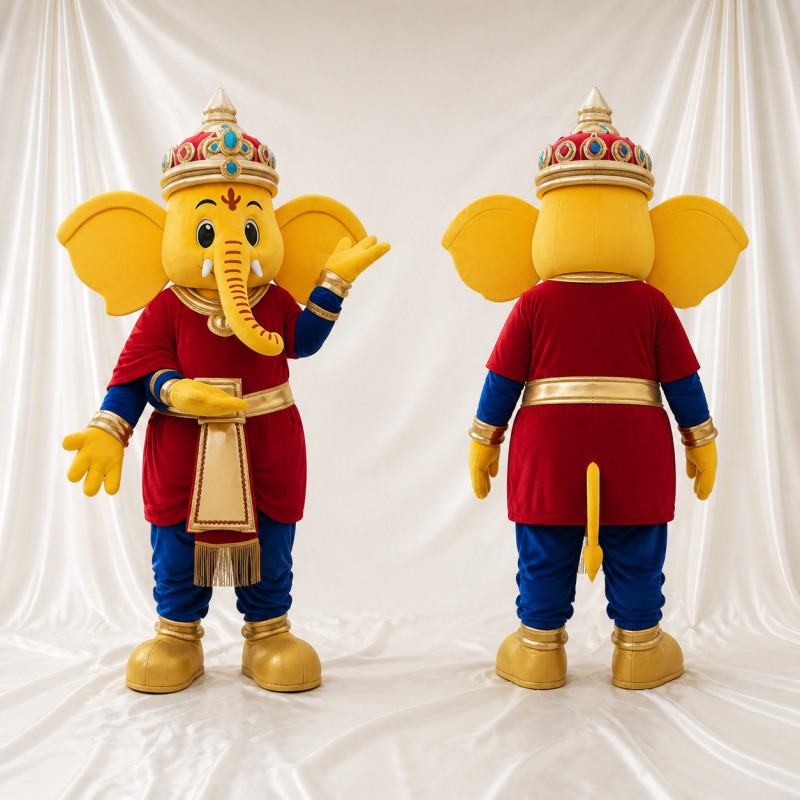 Royal Elephant Mascot Costume Full Body for Adults Stage Events